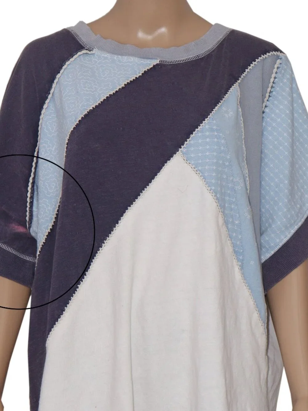 Free People We The Free Tee Patchwork Embroidered Pullover Top
